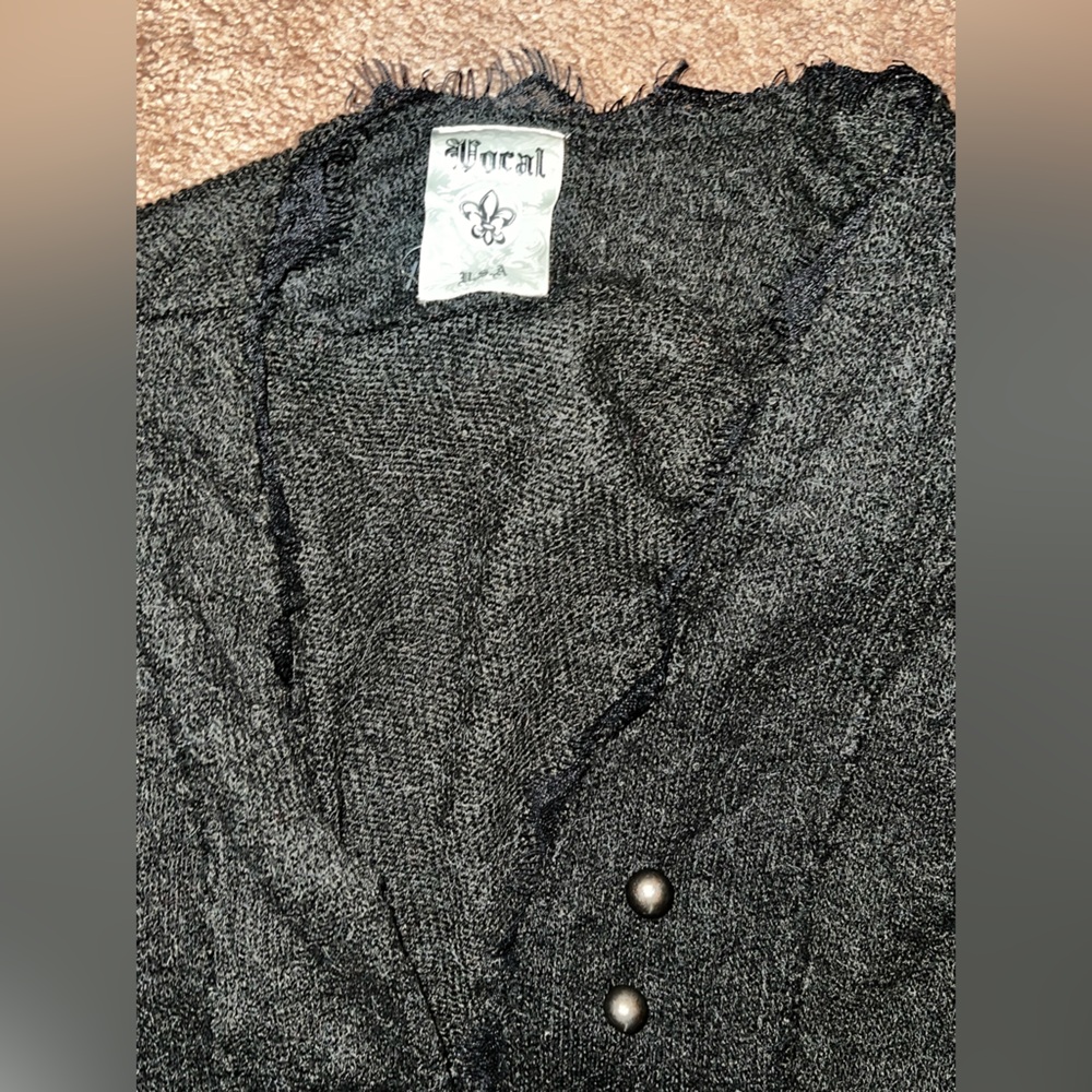 Black Long Sleeve Jacket sweater vocal gothic large - Picture 2 of 3